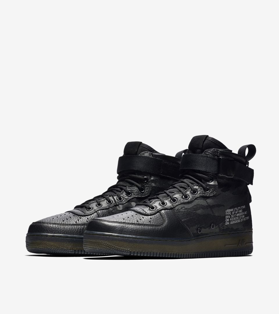 nike sf air force mid black