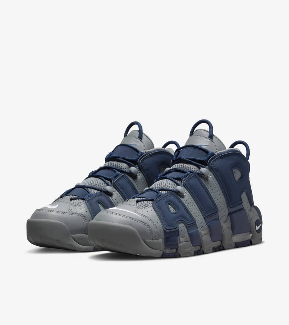 Nike Air More Uptempo 'Cool Grey & Midnight Navy & White' Release 