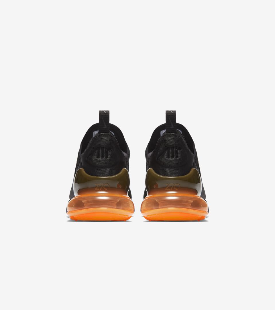 orange and black nike air 270