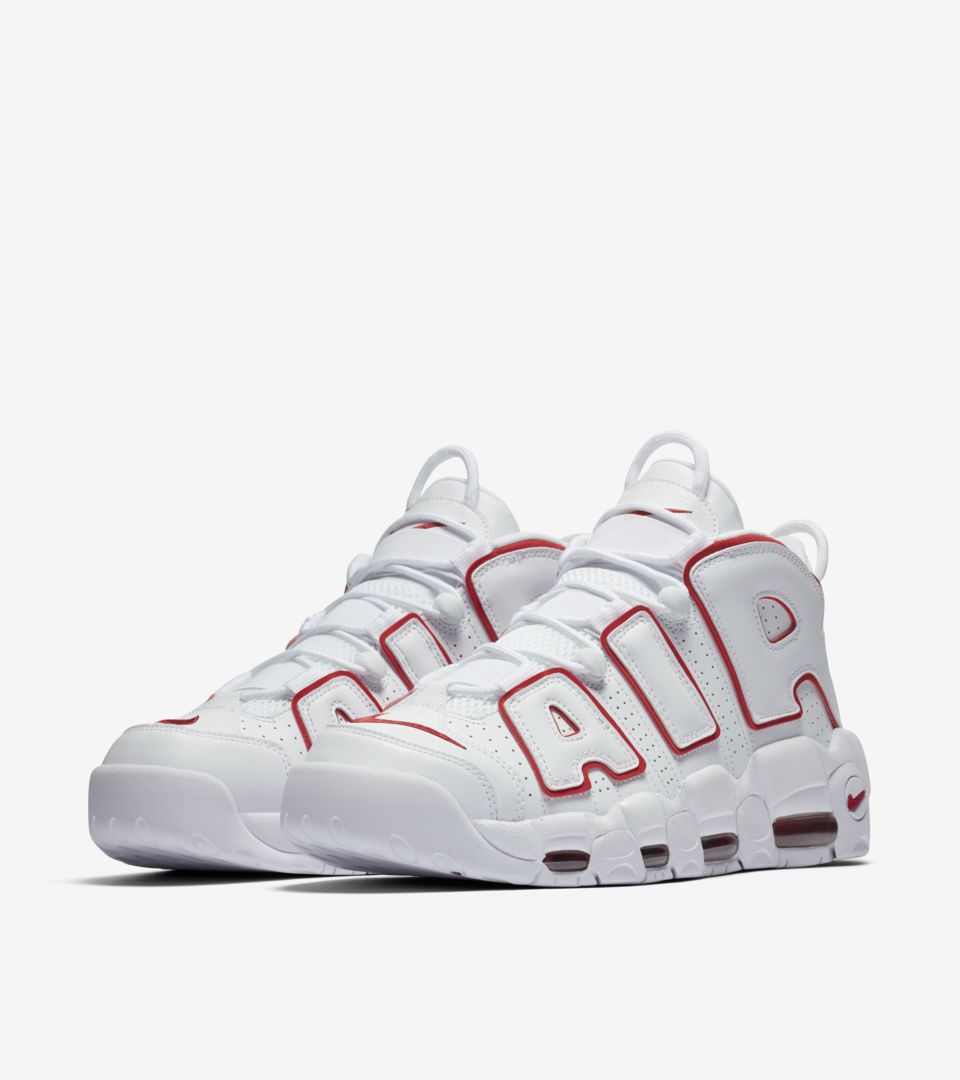 NIKE AIR MORE UPTEMPO WHITE RED 28.5