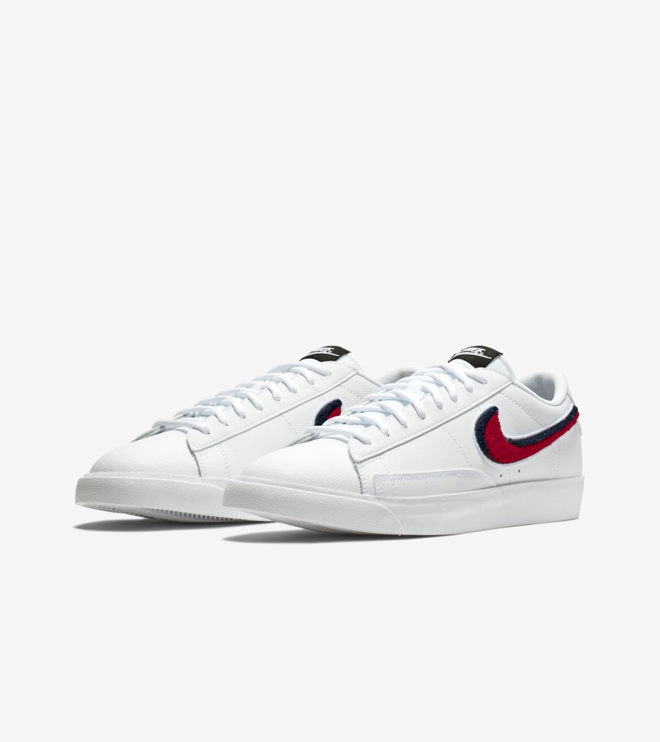 nike blazer low 3d white blue red