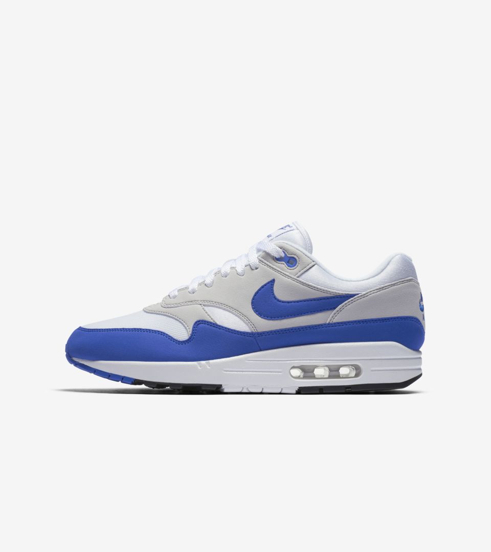 matar Anterior Activar Nike Air Max 1 Anniversary 'White & Neutral Grey & Game Royal' Release  Date. Nike SNKRS