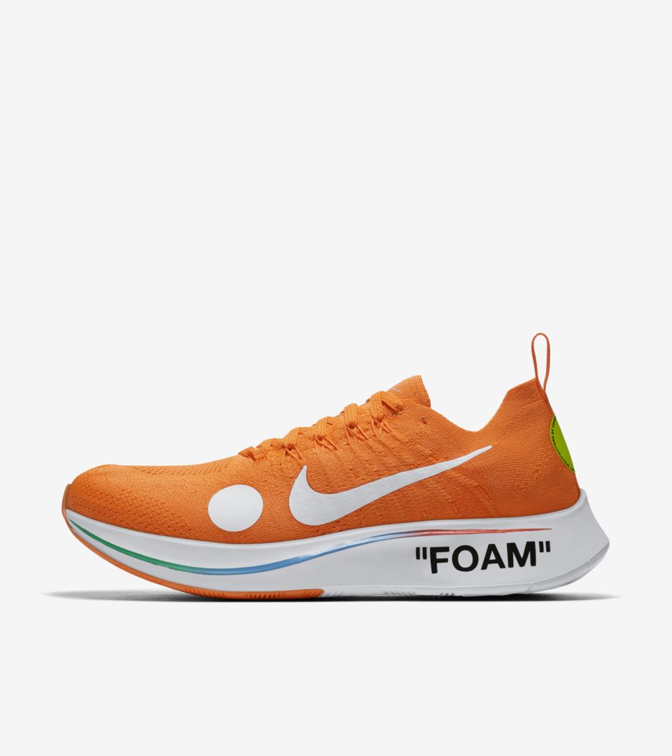 prose Portrait comb Nike Zoom Fly Mercurial Flyknit Off-White 'Total Orange & Volt & White'  Release Date. Nike SNKRS