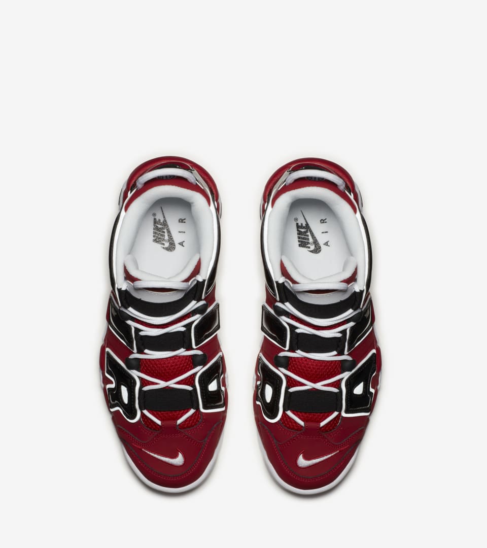 nike uptempo 96 red and black