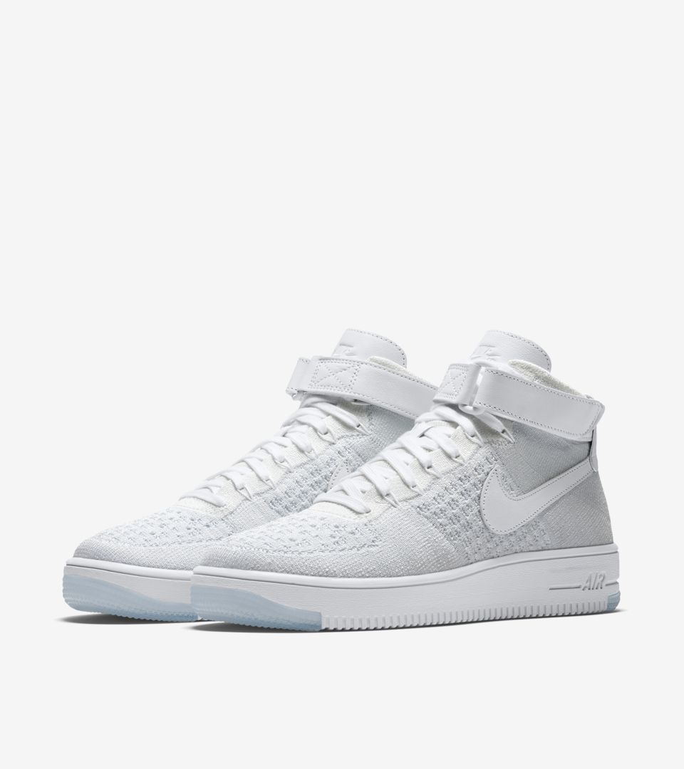 nike air force 1 flyknit high top white