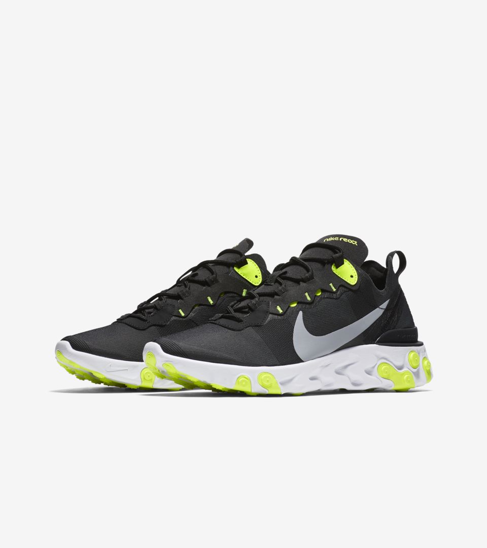 nike react black yellow