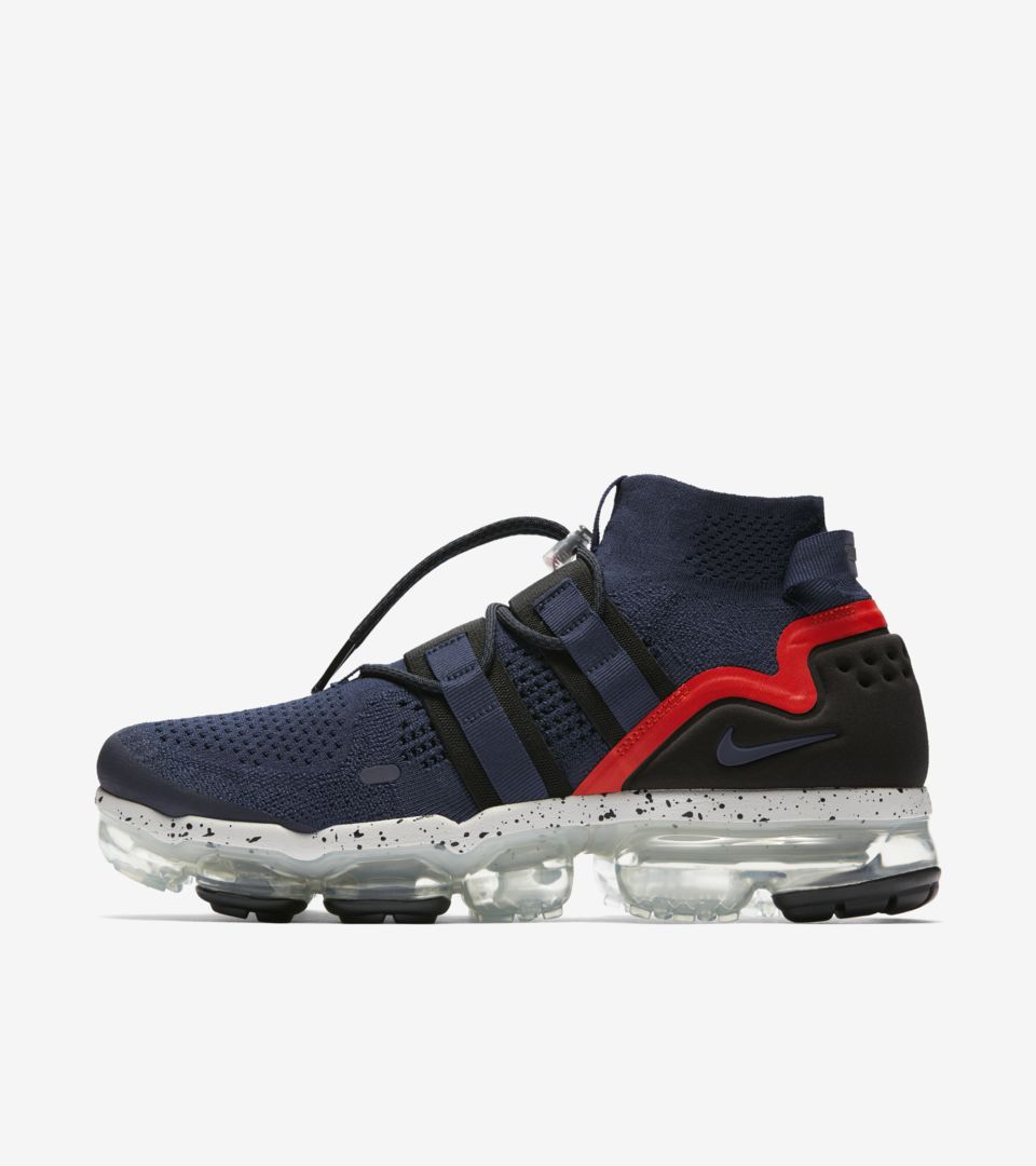 red and navy blue vapormax