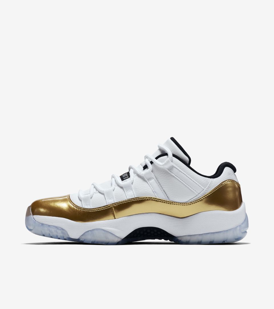 jordan 11 gold and white high top
