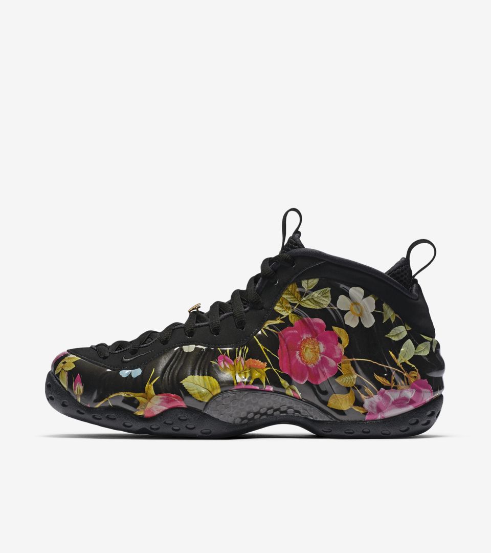 swim Spread Outboard Nike Air Foamposite One Floral 'Black' Release Date. Nike SNKRS