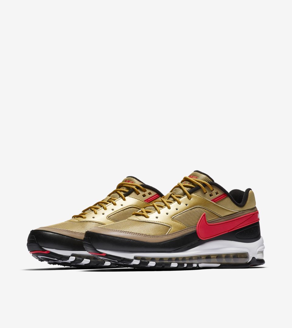 nike air max 97 gold and white