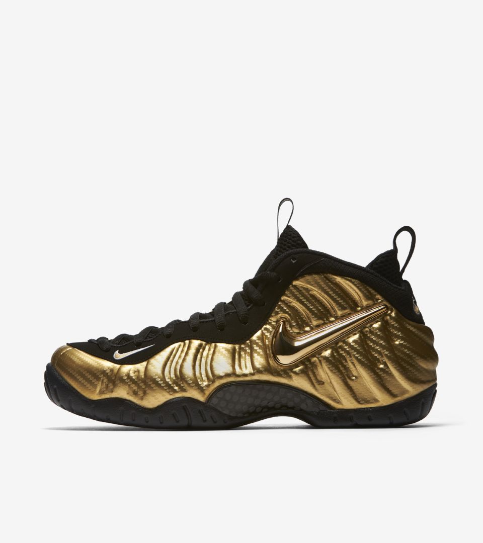 nike foamposite gold and black