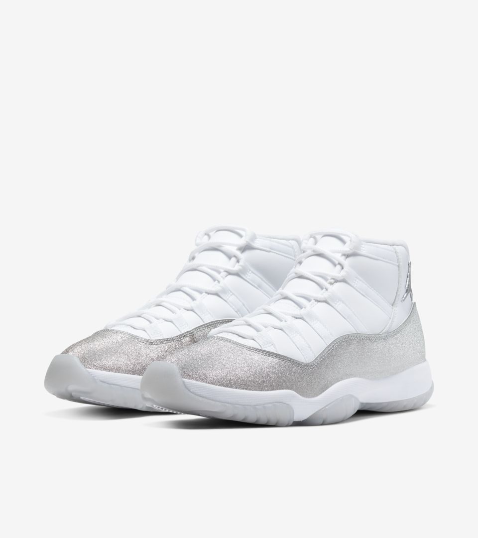 grey and white jordans 11