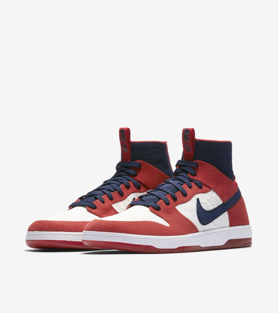 SB Dunk High Elite QS 'University Red College Navy' Release Date.. Nike SNKRS