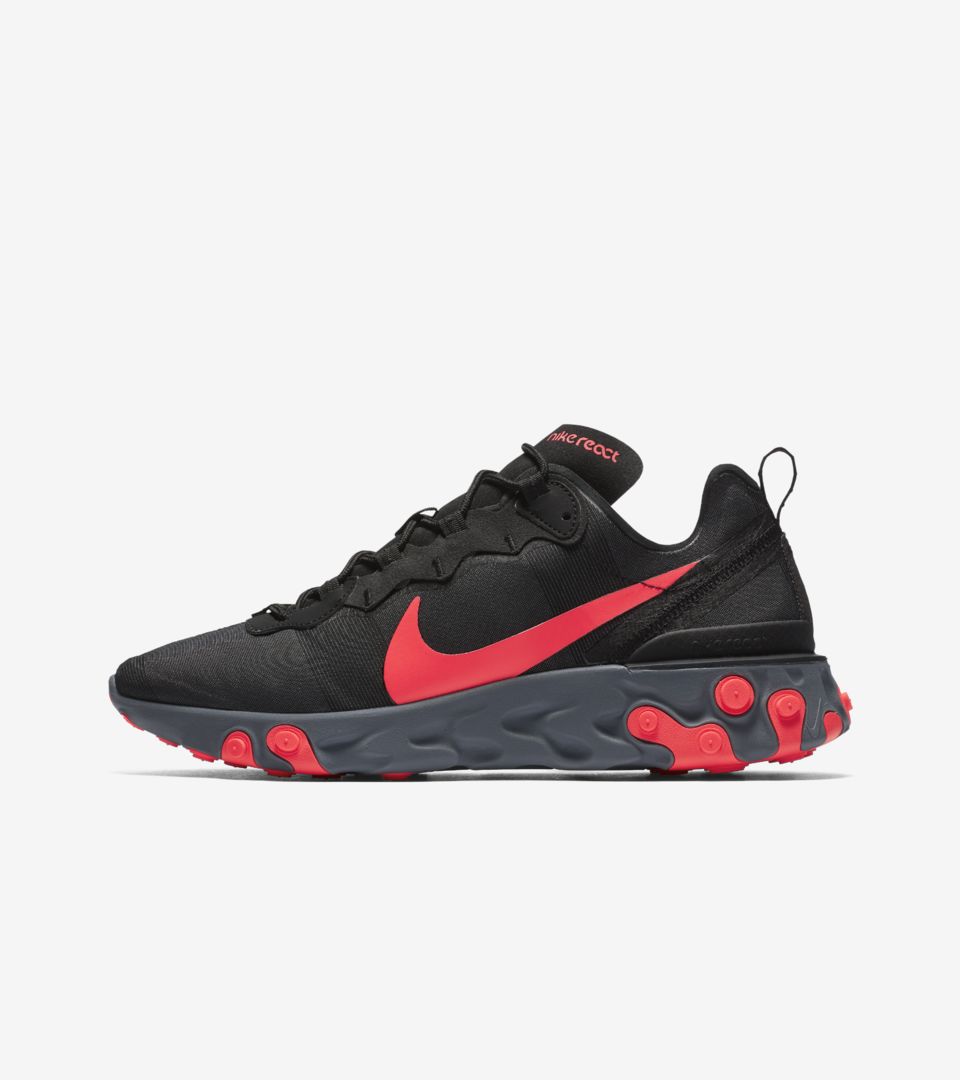 nike element react black and red