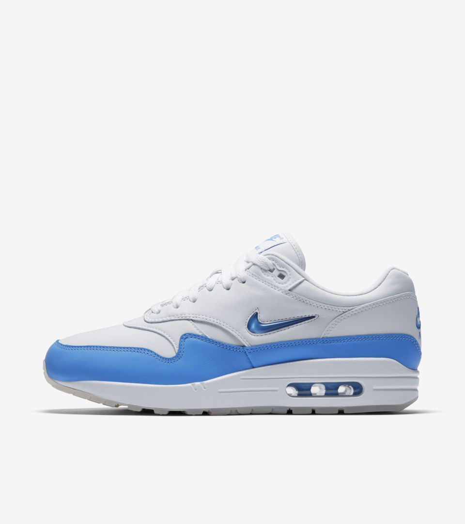 Nike Air Max 1 Premium Jewel 'White & University Blue' Release Date.  Nike SNKRS GB