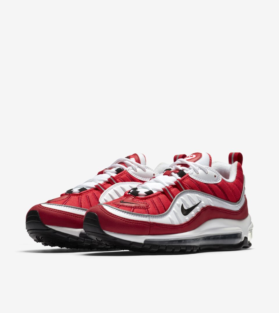 اللون الاحمر Date de sortie de la Nike Air Max 98 « White & Gym Red » pour ... اللون الاحمر