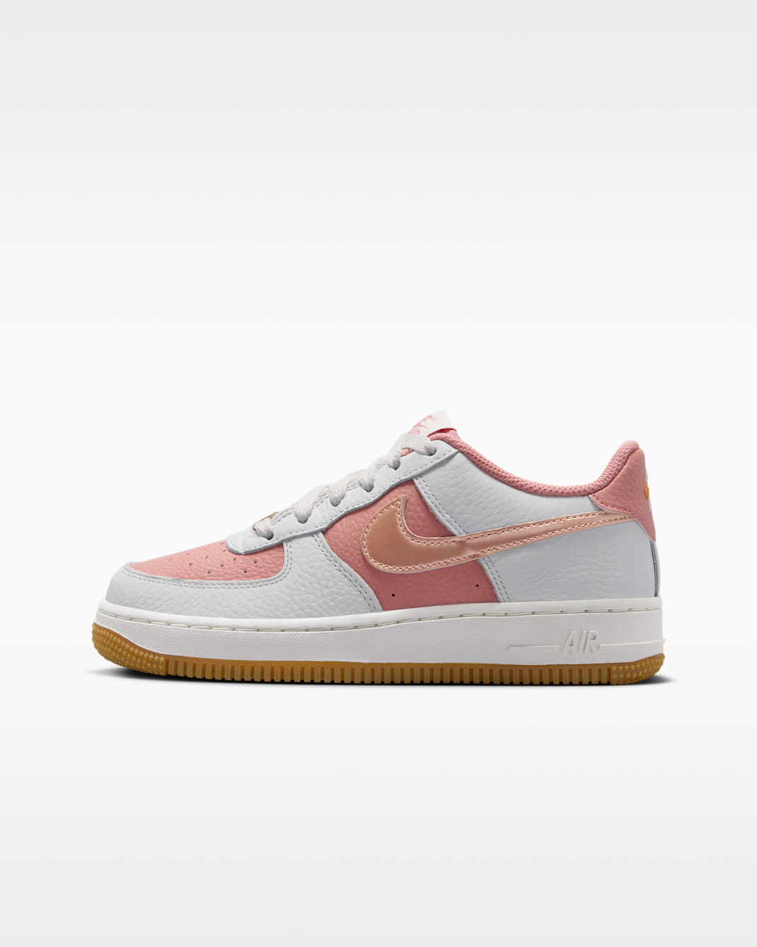 Nike Air Force 1 Big Kids' Shoes — Rust Pink/Summit White/Sail/Metallic Red Bronze