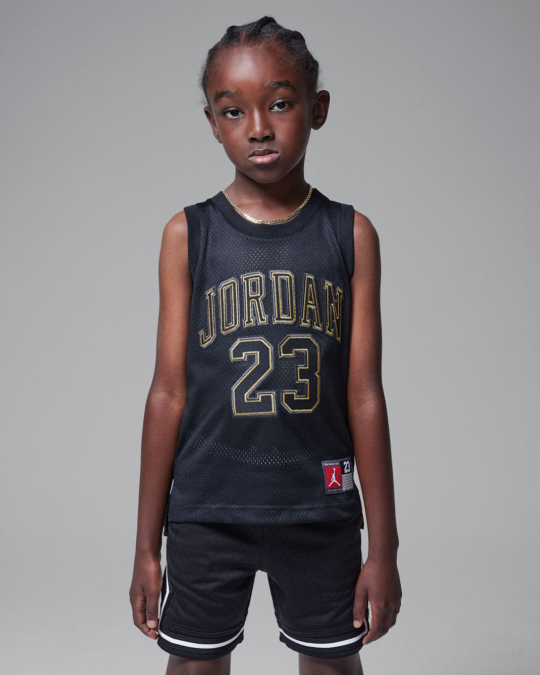 Playera para niños talla pequeña Jordan 23 Jersey - Negro/Oro
