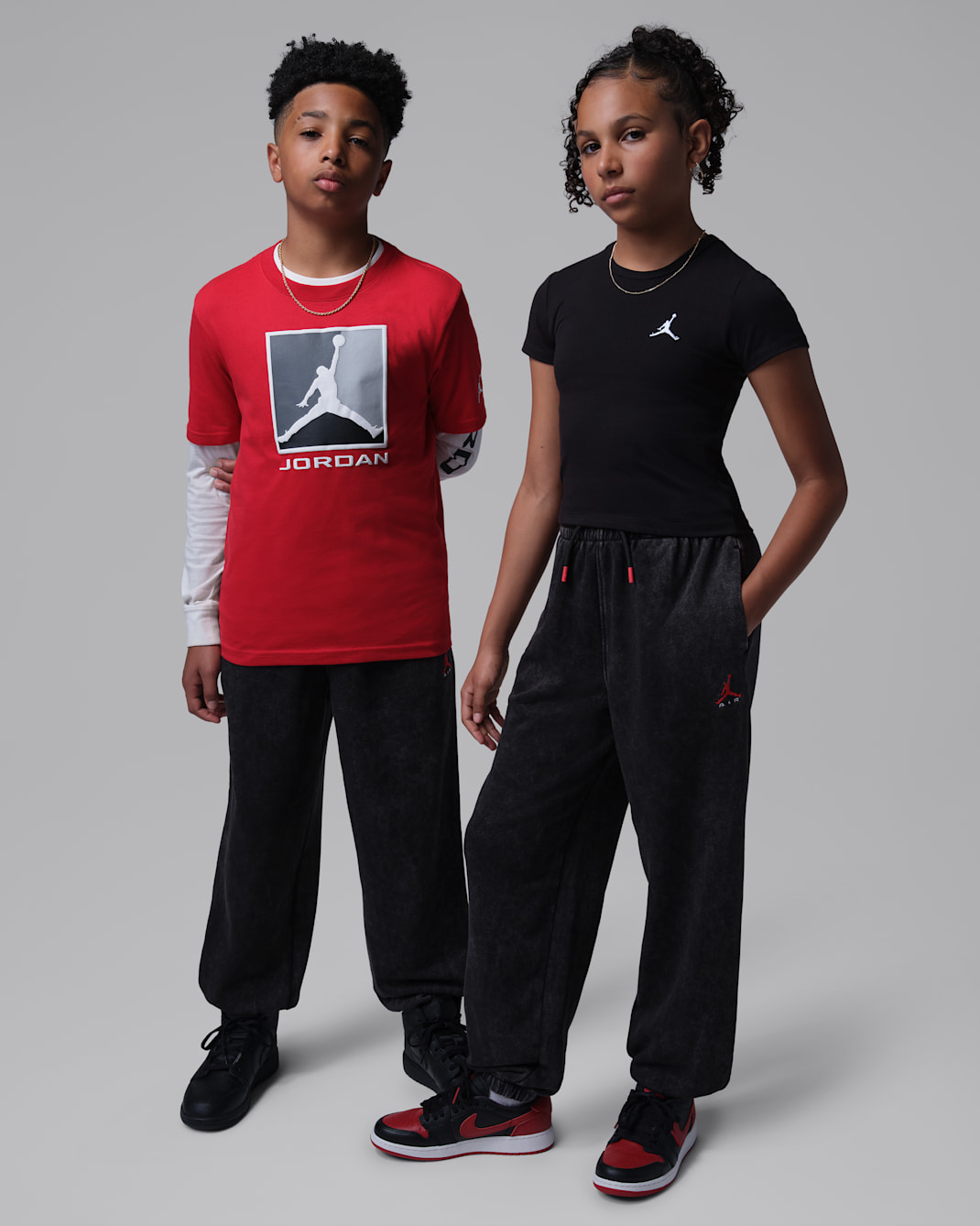 Jordan Big Kids' Acid Wash French Terry Pants - Black
