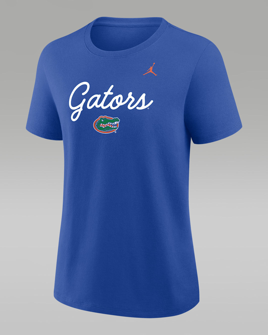 Playera universitaria Nike para mujer Florida Script Mantra Logo - Royal