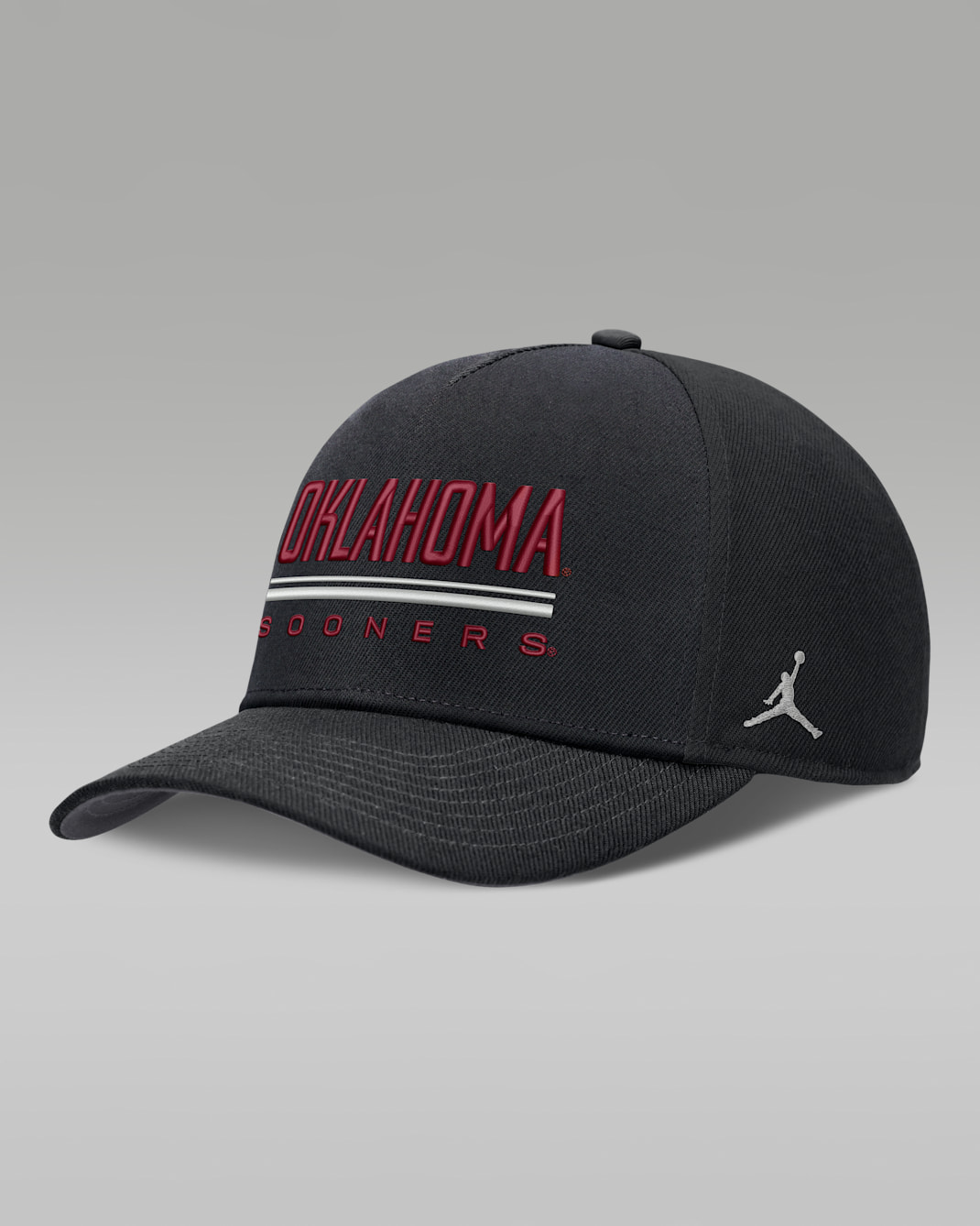 Gorra universitaria marca Jordan Dri-FIT ajustable para hombre Oklahoma Sideline Practice Rise - Negro