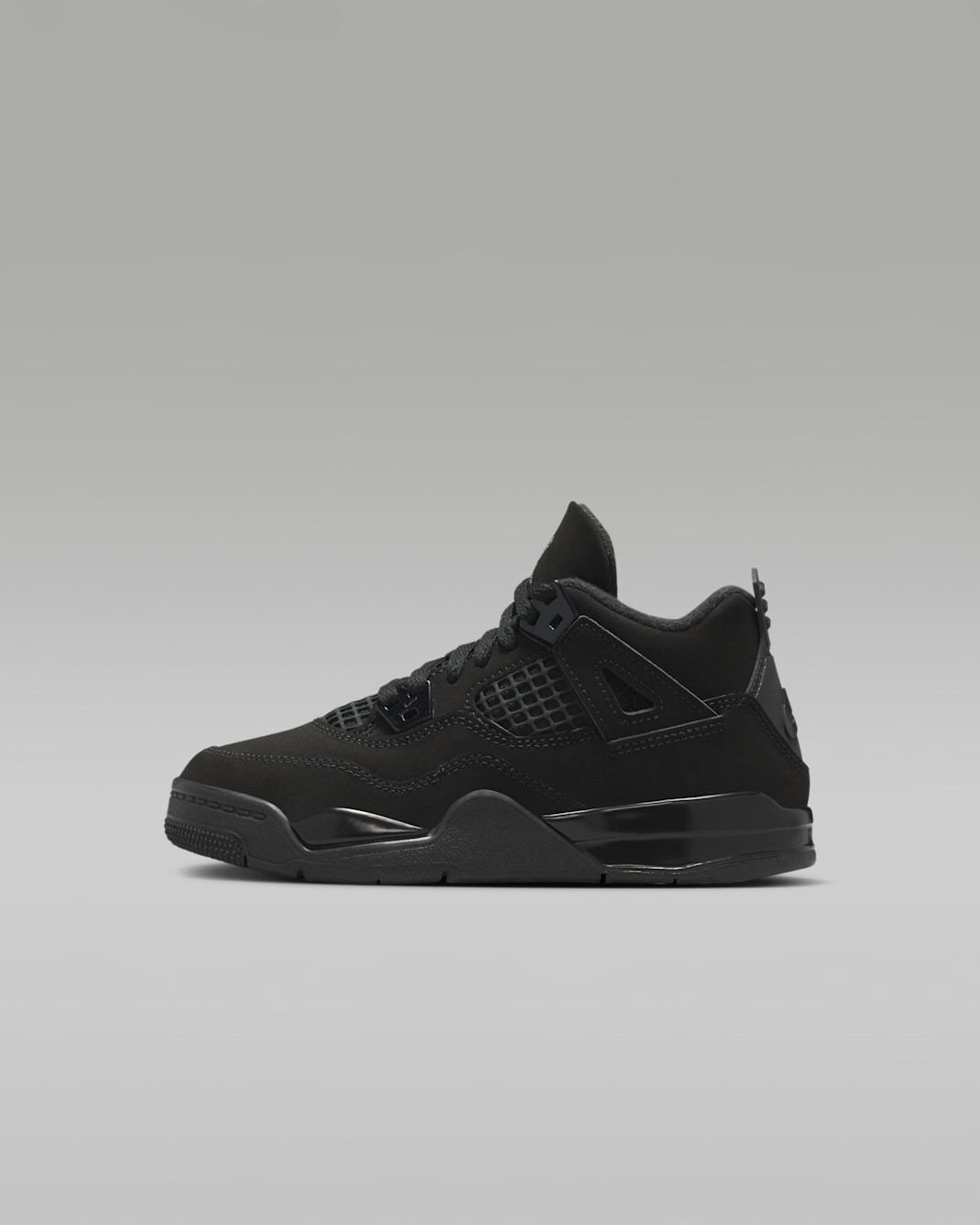 Tenis para niños de preescolar Jordan 4 Retro - Negro/Grafito claro/Negro