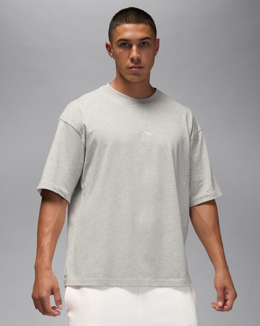 Jordan Flight Essentials Men's Oversized T-Shirt - Grey Heather/Grey Heather/White