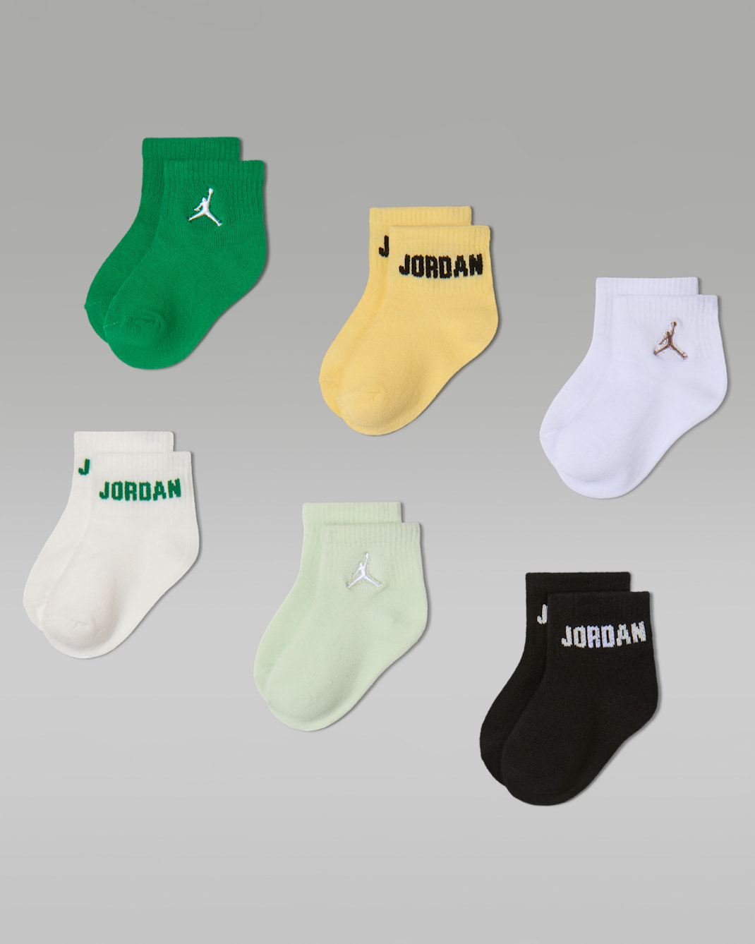 Jordan Everyday Essentials Baby/Toddler Ankle Socks (6 Pairs) - Lucky Green