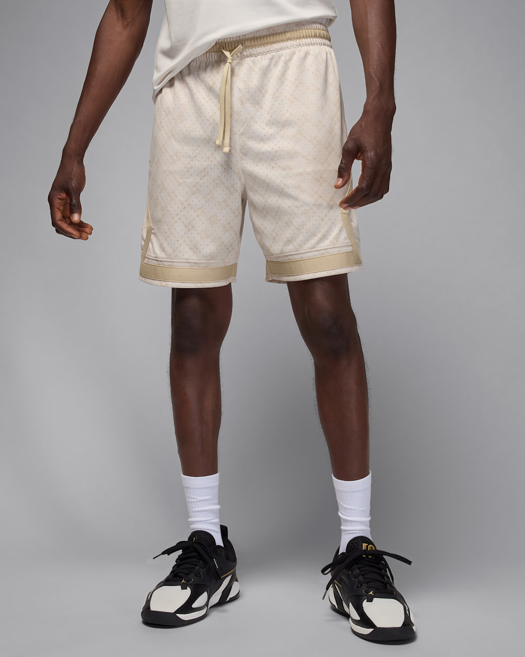 Jordan Sport Men's Dri-FIT Printed Diamond Shorts - Light Orewood Brown/Grain