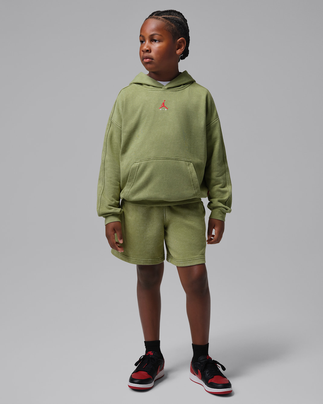 Jordan Big Kids' Acid Wash French Terry Pullover Hoodie