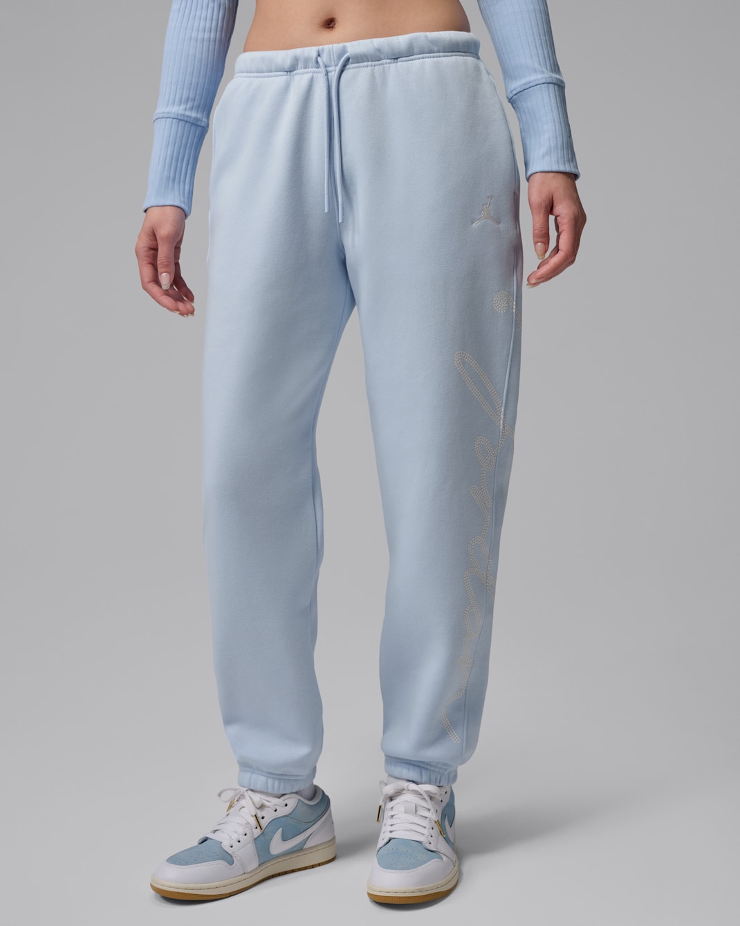Jordan Brooklyn Fleece Women's Graphic Pants - Hydrogen Blue/Sail