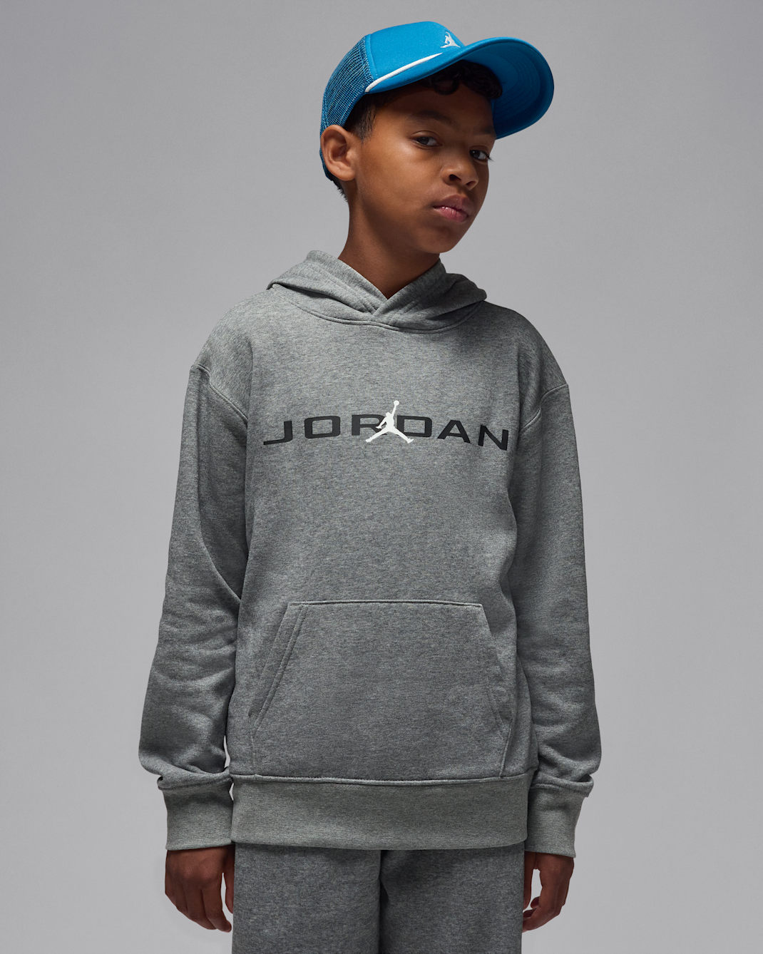 Hoodie pullover Jordan Baseline Júnior - Carbon Heather
