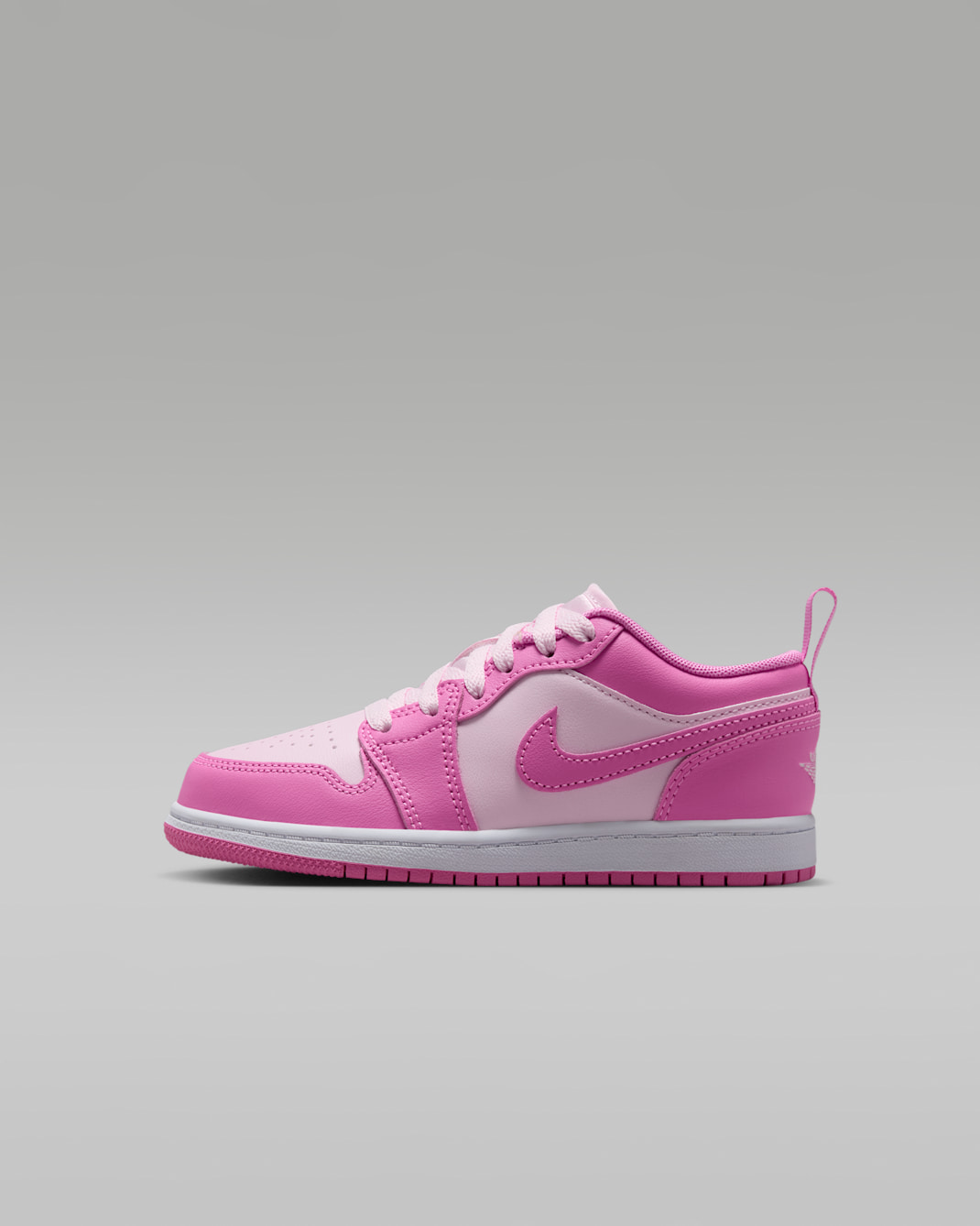 Jordan 1 Low Younger Kids' Shoes - China Rose/White/Pink Foam