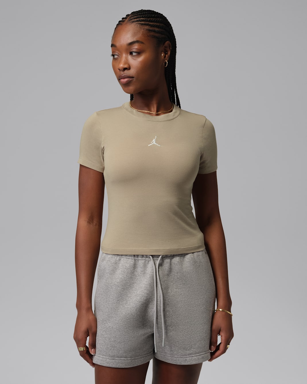 Jordan Essentials Women's T-Shirt - Khaki/White
