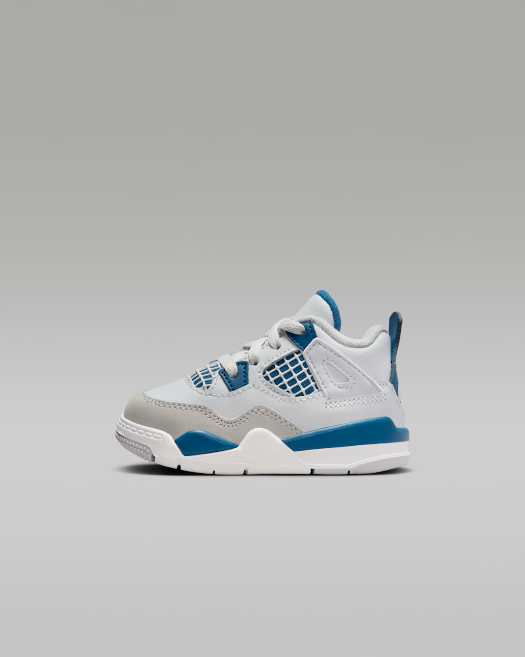 Jordan 4 Retro 'Industrial Blue' Baby/Toddler Shoes - Off-White/Neutral Grey/Military Blue
