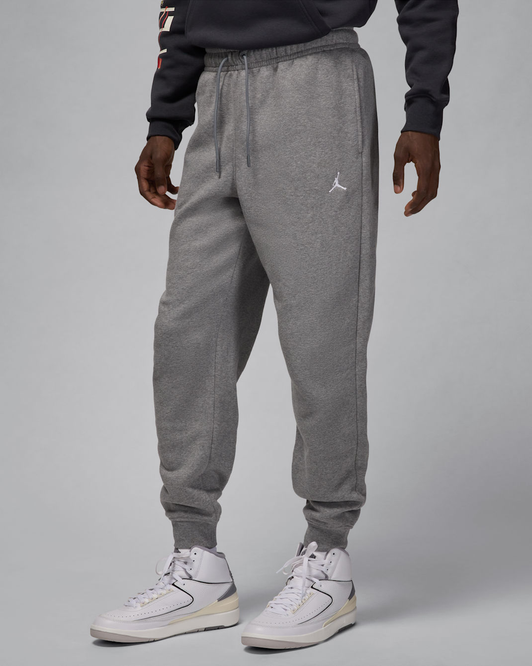 Jordan Brooklyn Fleece herenbroek - Carbon Heather/Wit
