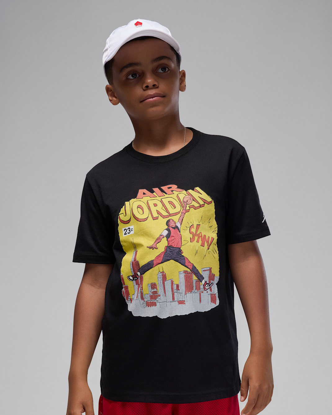 Playera Comic Slam para niños talla grande Jordan - Negro