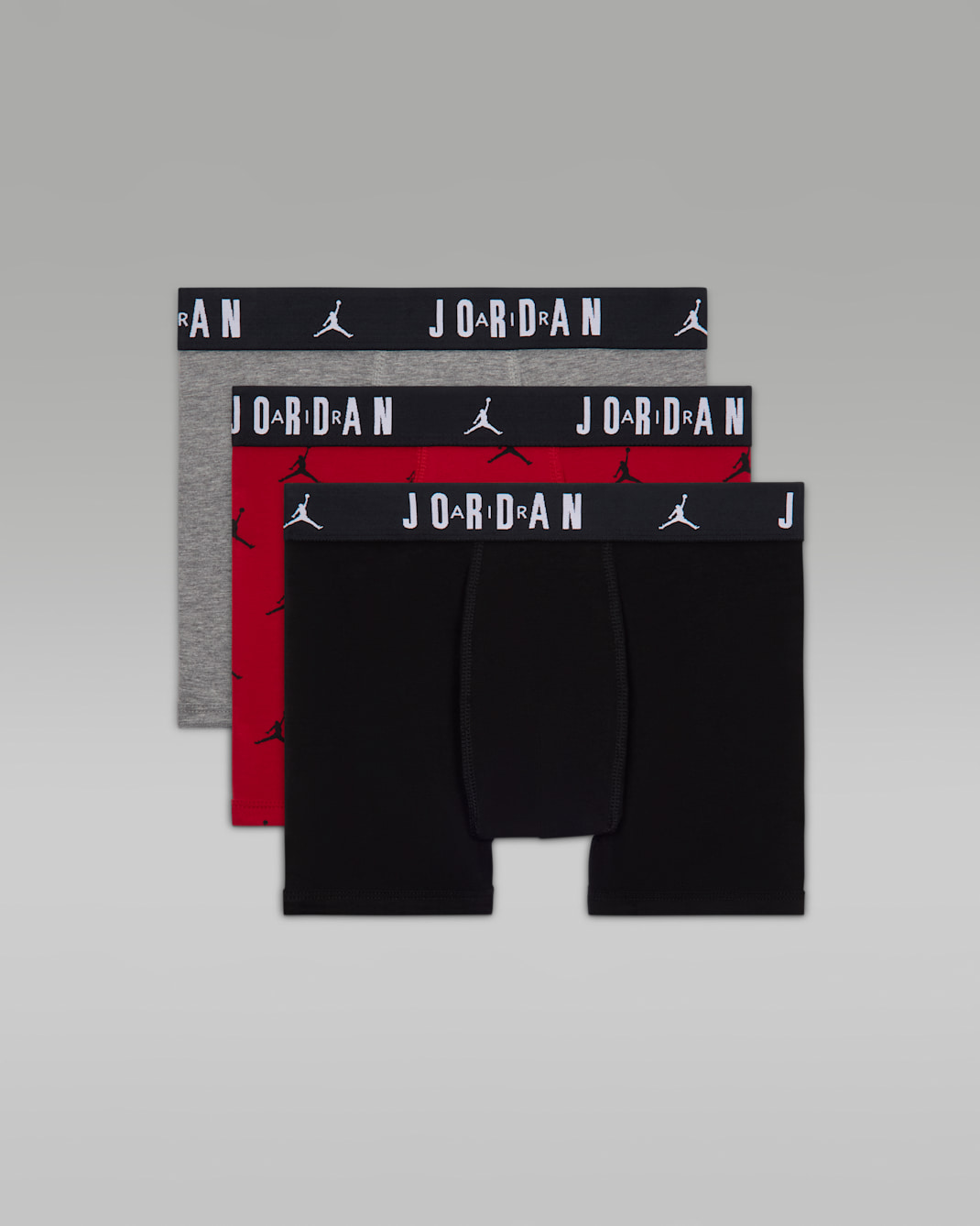 Jordan Older Kids' Flight Cotton Essentials Boxer Briefs (3-Pack) - Gym Red