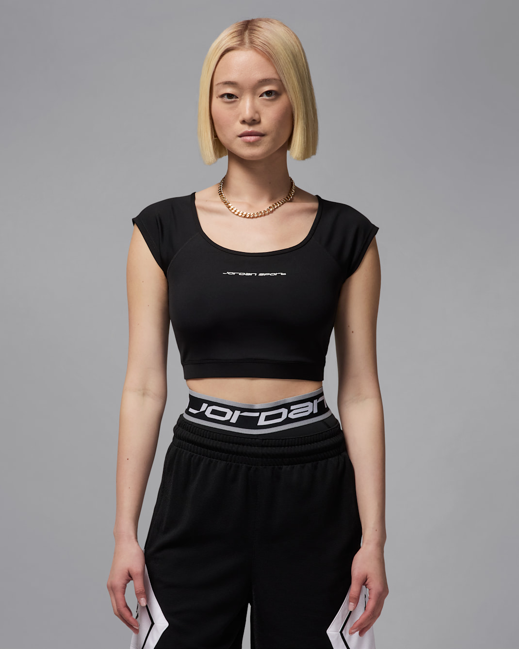Jordan Sport Women's Short-Sleeve Knit Crop Top - Black