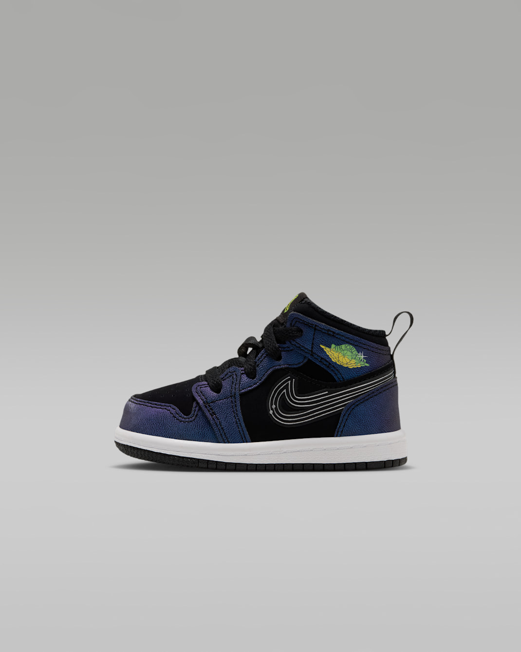 Jordan 1 Mid SE 'Space Jam' schoenen voor baby's/peuters - Zwart/Action Green/Varsity Royal/Yellow Zest