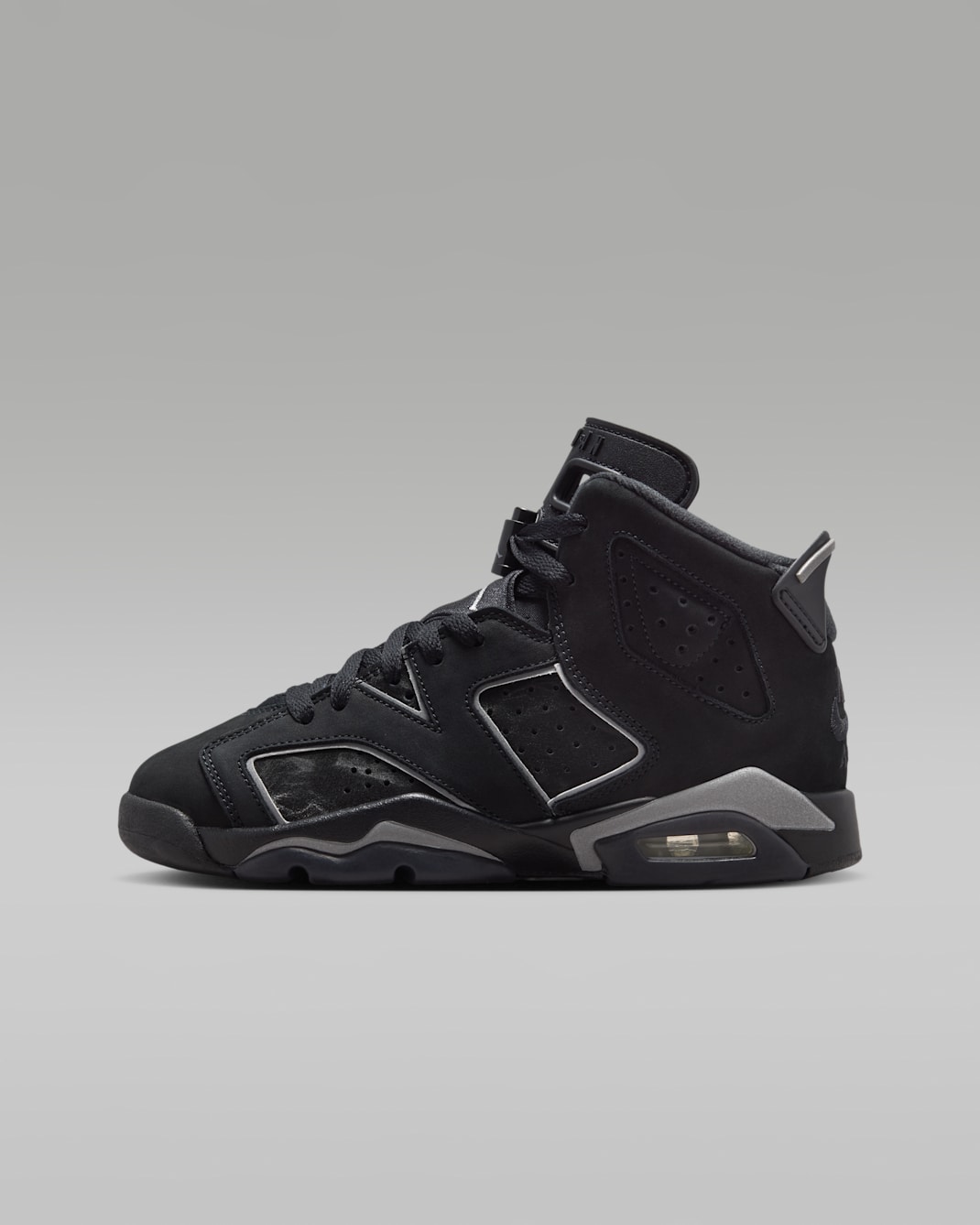 Air Jordan 6 Retro Big Kids' Shoes - Black/Black/Multi-Color/Reflect Silver