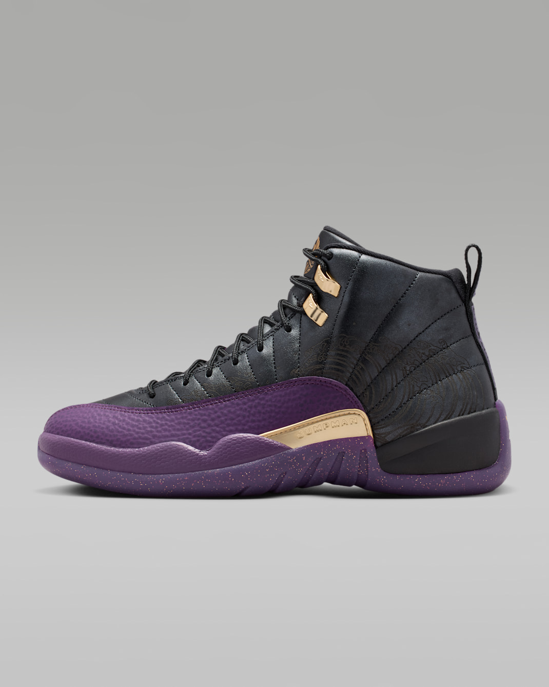 Air Jordan 12 Retro "Sumo" Men's Shoes - Black/Metallic Gold/White/Night Purple