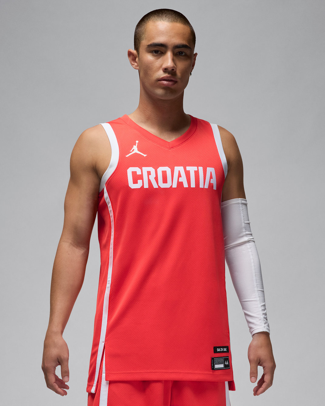 Camisola de basquetebol Nike Croatia Limited Road para homem - Vermelho Chile/Branco