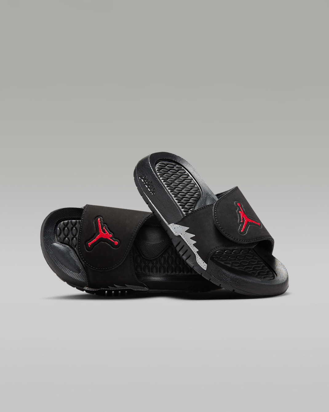 Chancla para niños talla grande Jordan Hydro 5 Retro - Negro/Plata/Rojo pasión
