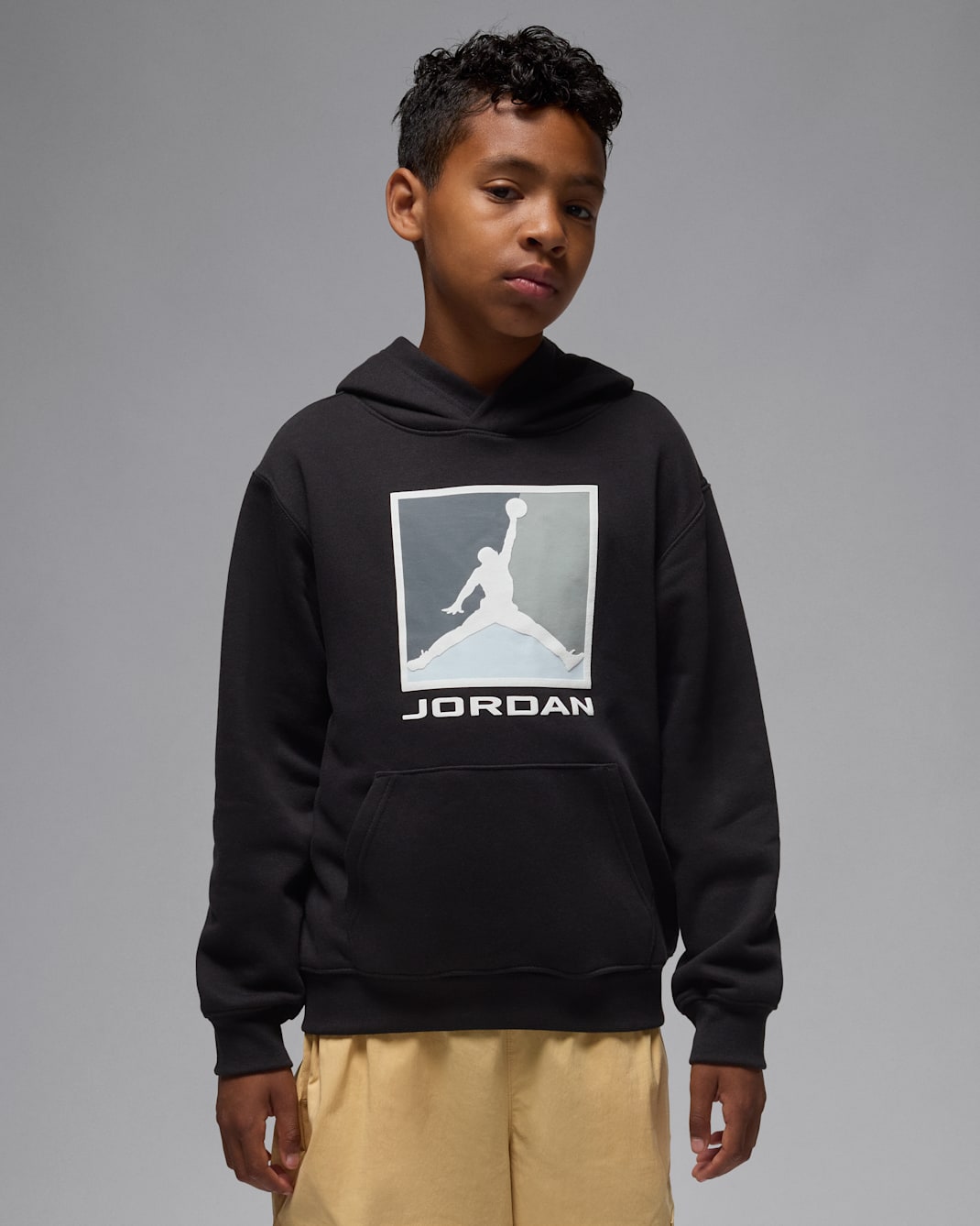 Jordan Essentials Older Kids' Fleece Baseline Pullover Hoodie - Black