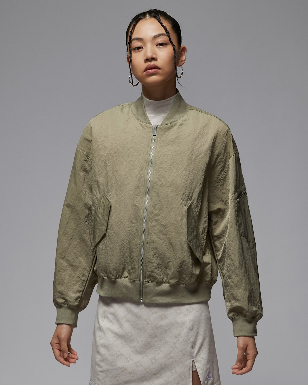 Jordan Flight Renegade Women's Jacket - Medium Khaki/Team Orange