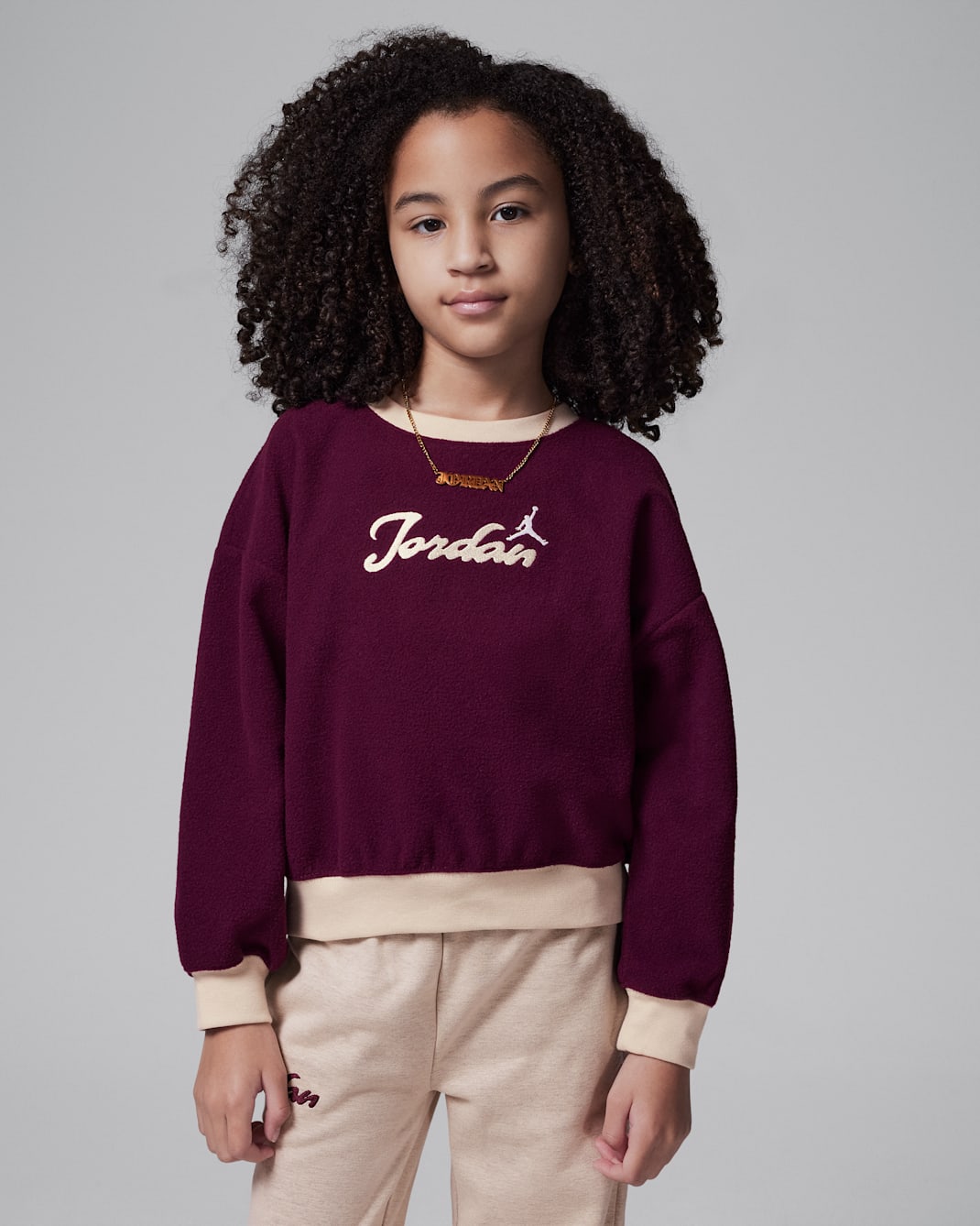 ジョーダン リトルキッズ メタエンチャントメント コージー クルー - ボルドー