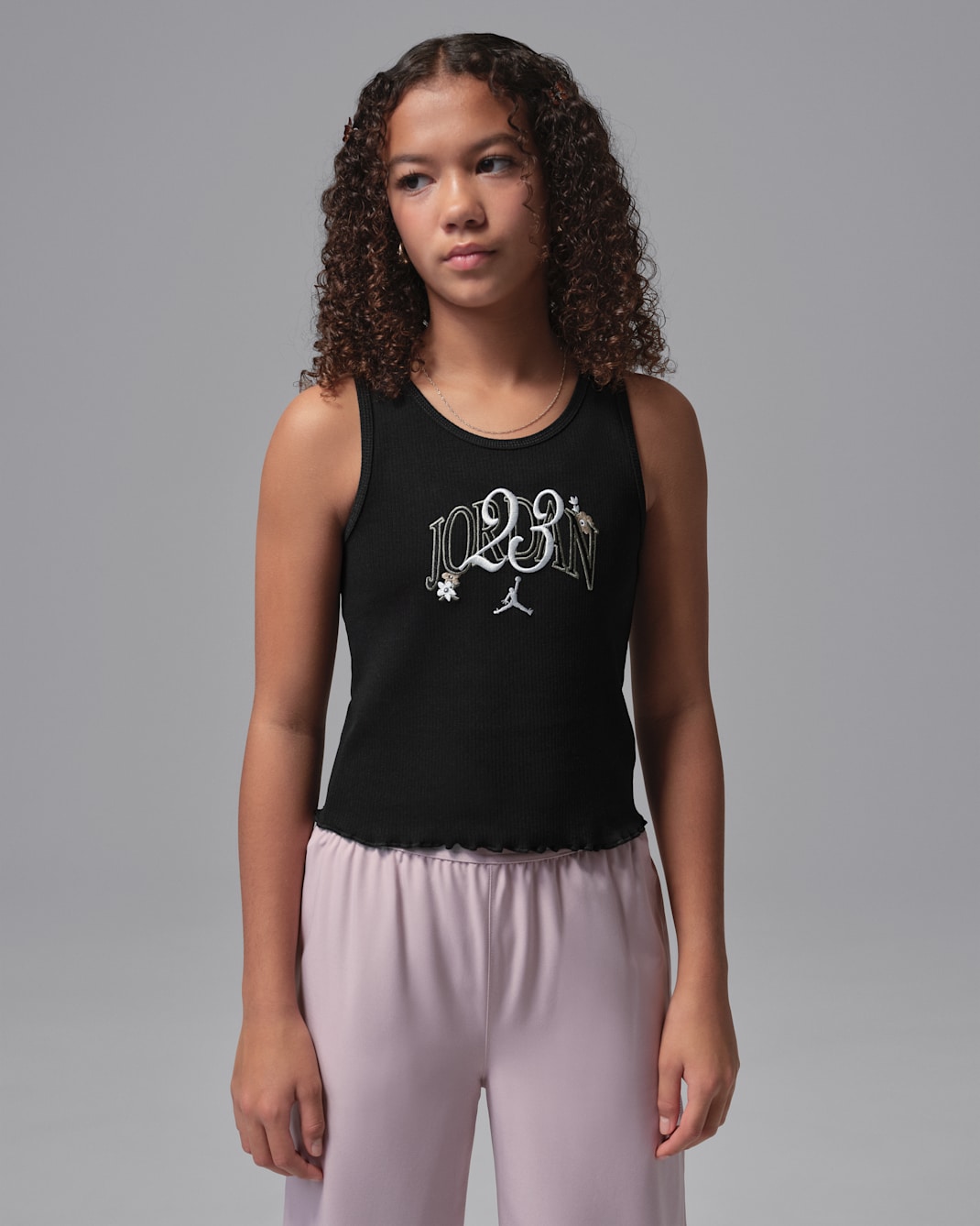 조던 주니어 플라워 오브 프렌드십 탱크 - 블랙