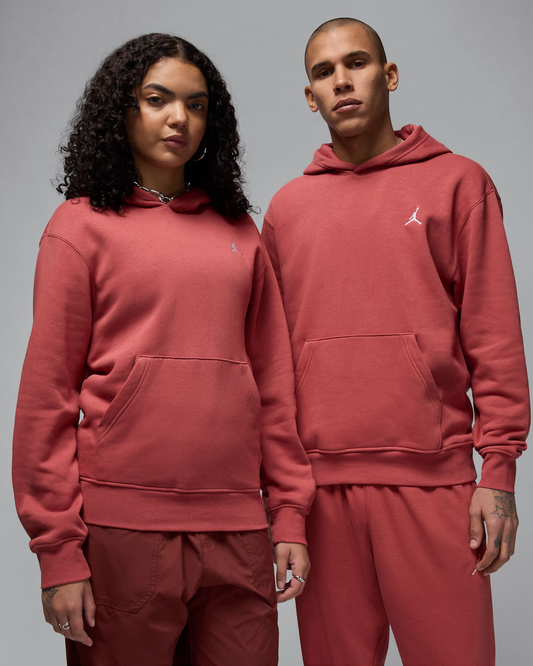 Sudadera con gorro sin cierre para hombre Jordan Brooklyn Fleece - Cañón óxido/Blanco