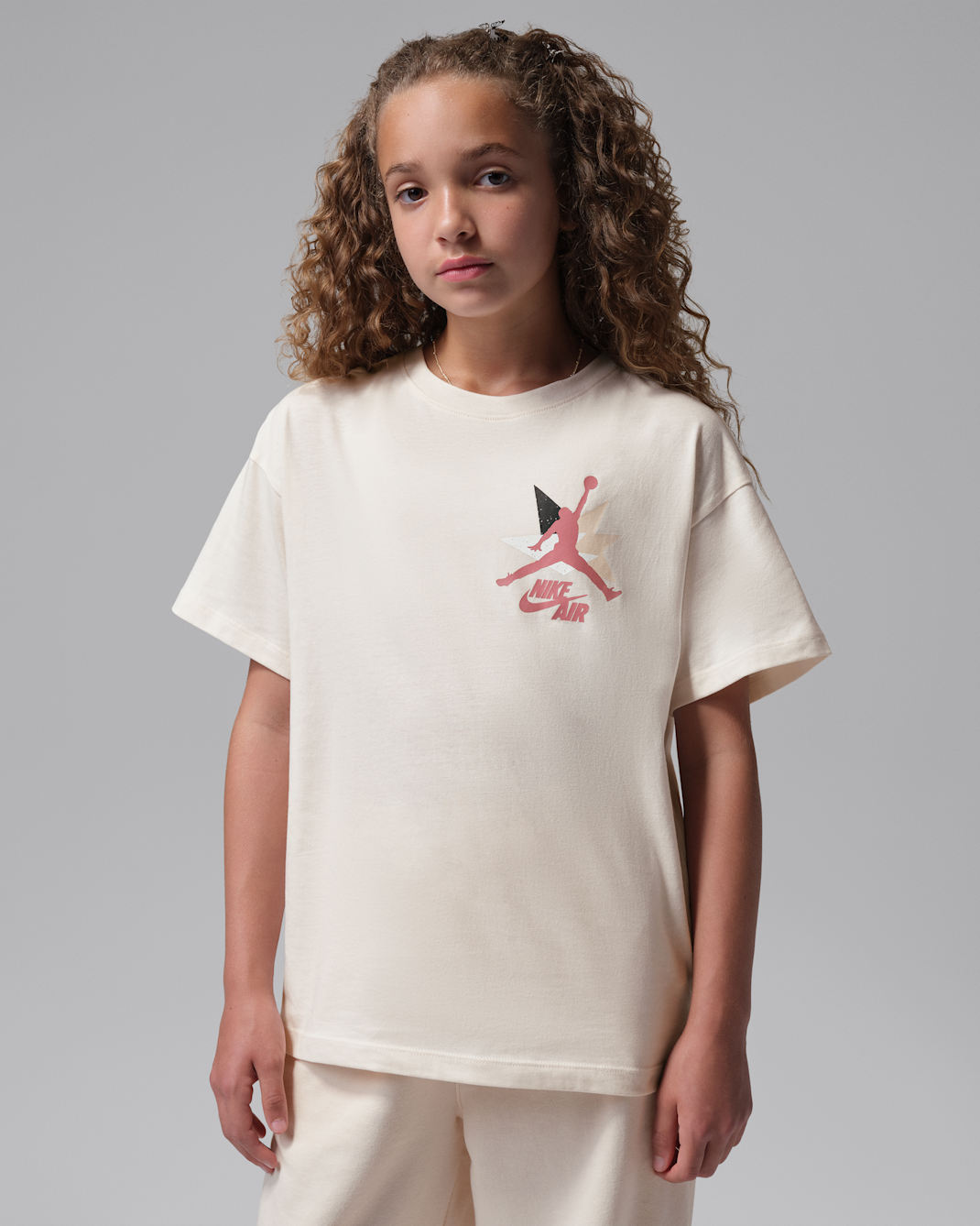 Jordan Older Kids' Geo Burst Flight T-Shirt - Chalk